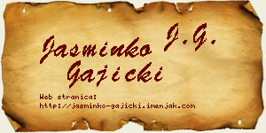 Jasminko Gajicki vizit kartica